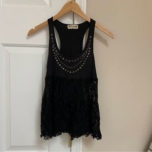 Black lace tank top
